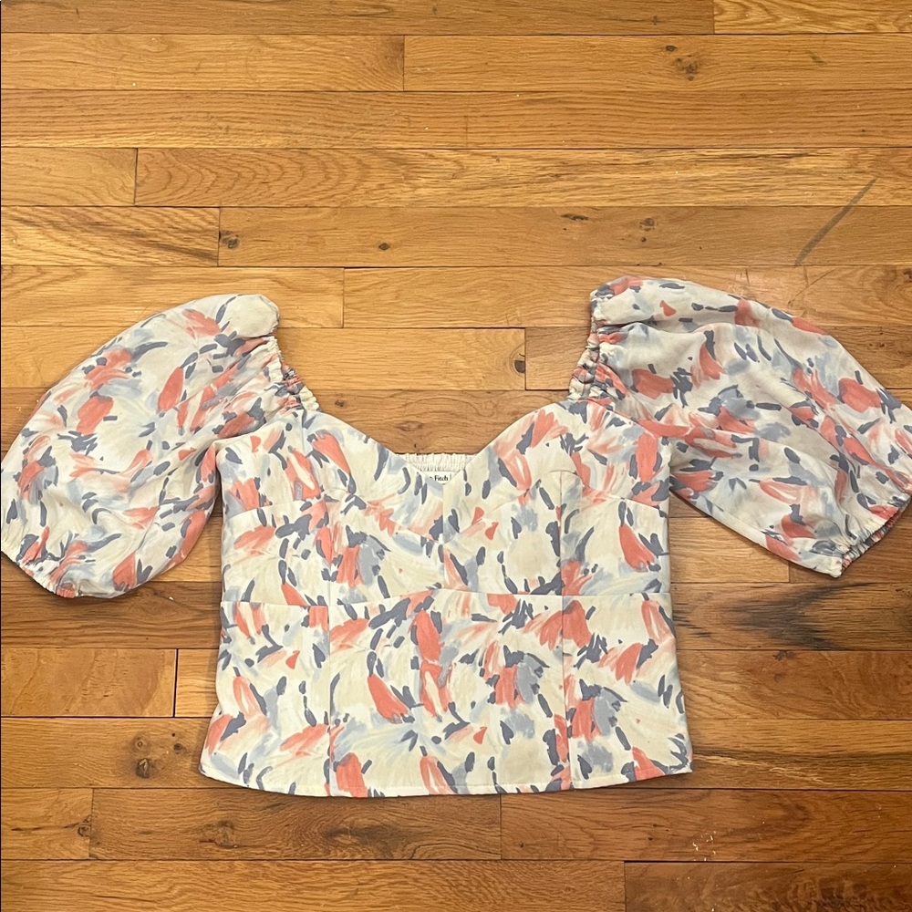 Abercrombie & Fitch Floral Puff Sleeve Corset Too